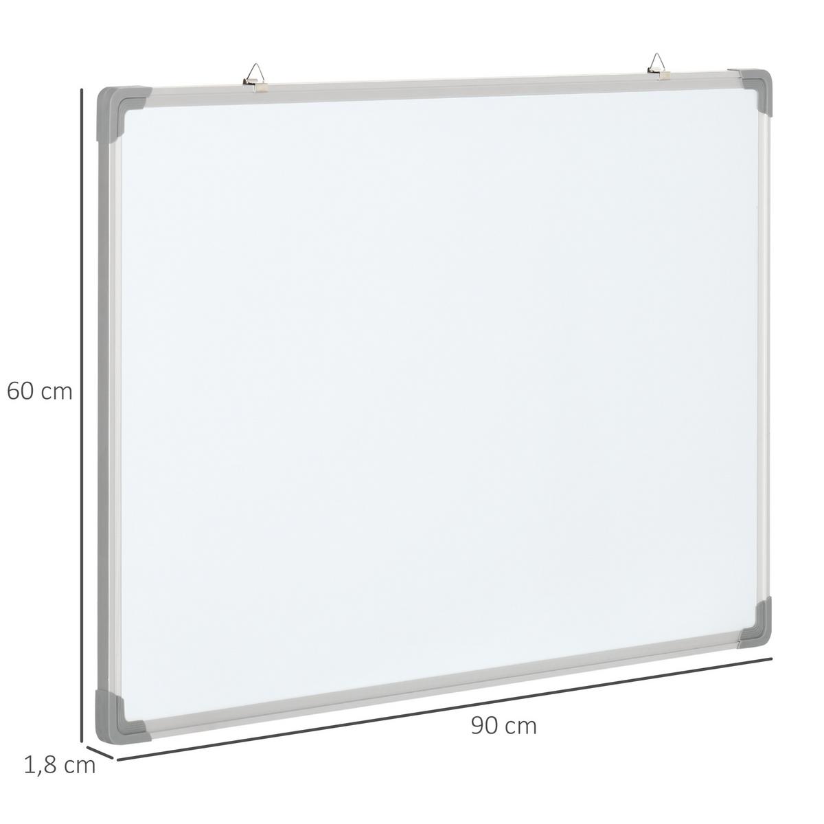 MAGNETISCHES Whiteboard, Magnettafel, Magnetboard, Trocken Abwischbar 90 x 60 cm - Weiß, Kunststoff (60/1.8/90cm) - HOMCOM