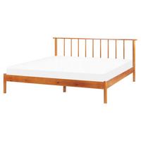 HOLZBETT 160/200cm Heller Holzfarbton Barret - Hellbraun, Holz (160/200cm) - Beliani