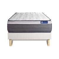 BETT Actiflex plus Taschenfederkern und Memory-Schaum 80 x 200 cm h4 - Kit Bettgestell Weiß - Beige/Weiß, Karton/Holz (80/200cm) - ACTISOM