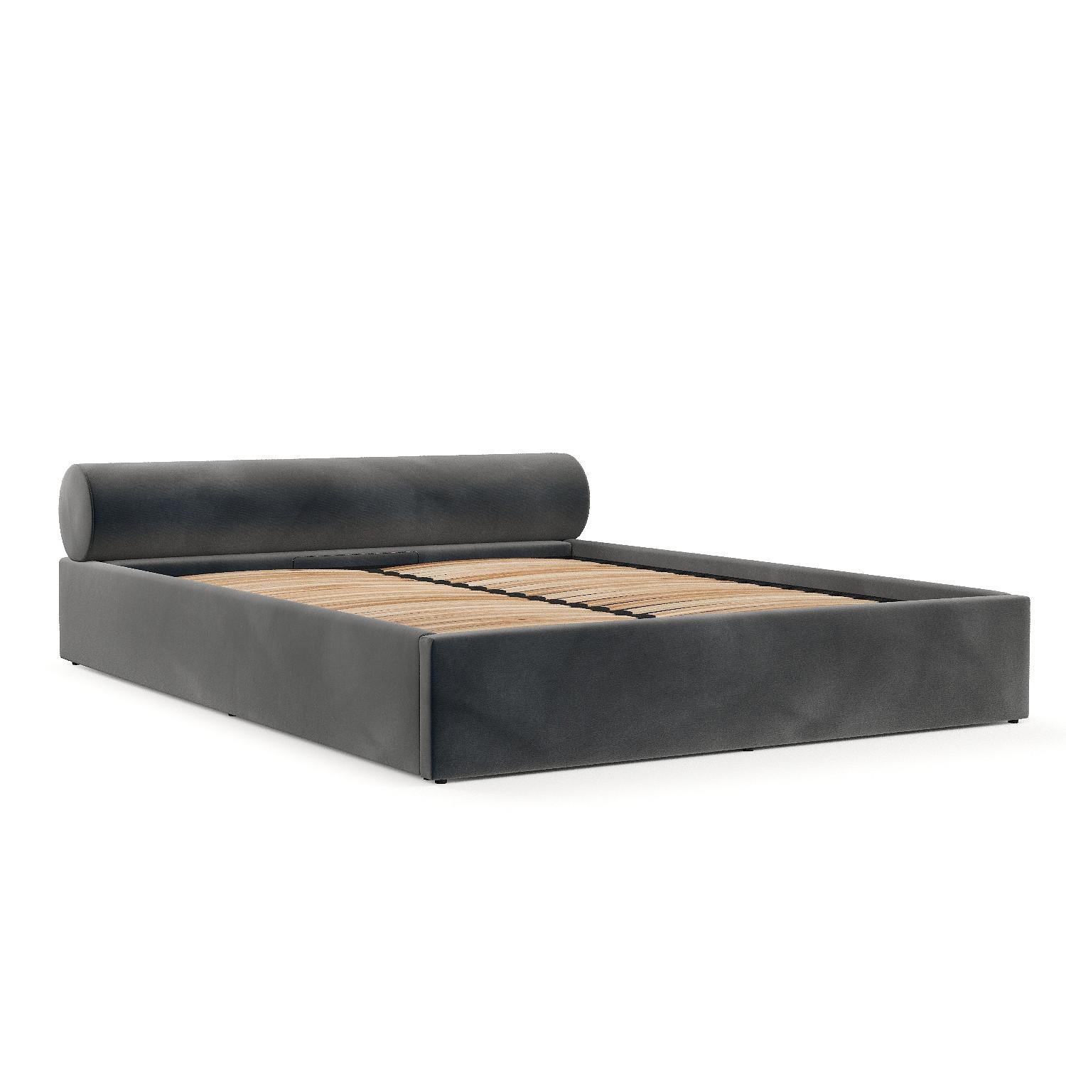 POLSTERBETT Solvo mit Stauraum 200/200 cm Anthrazit im Paros Stoff - Anthrazit/Schwarz, Holz/Holzwerkstoff (200/200cm) - AltaBeds