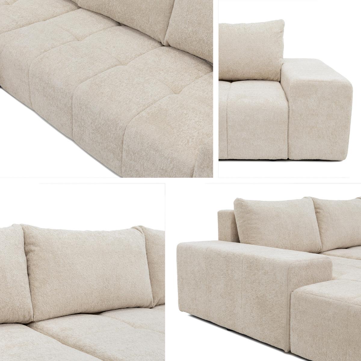 ECKSCHLAFSOFA Tonseo L, Seite: Links - Hellbraun/Schwarz, Holz/Kunststoff (275/173cm) - MIRJAN24