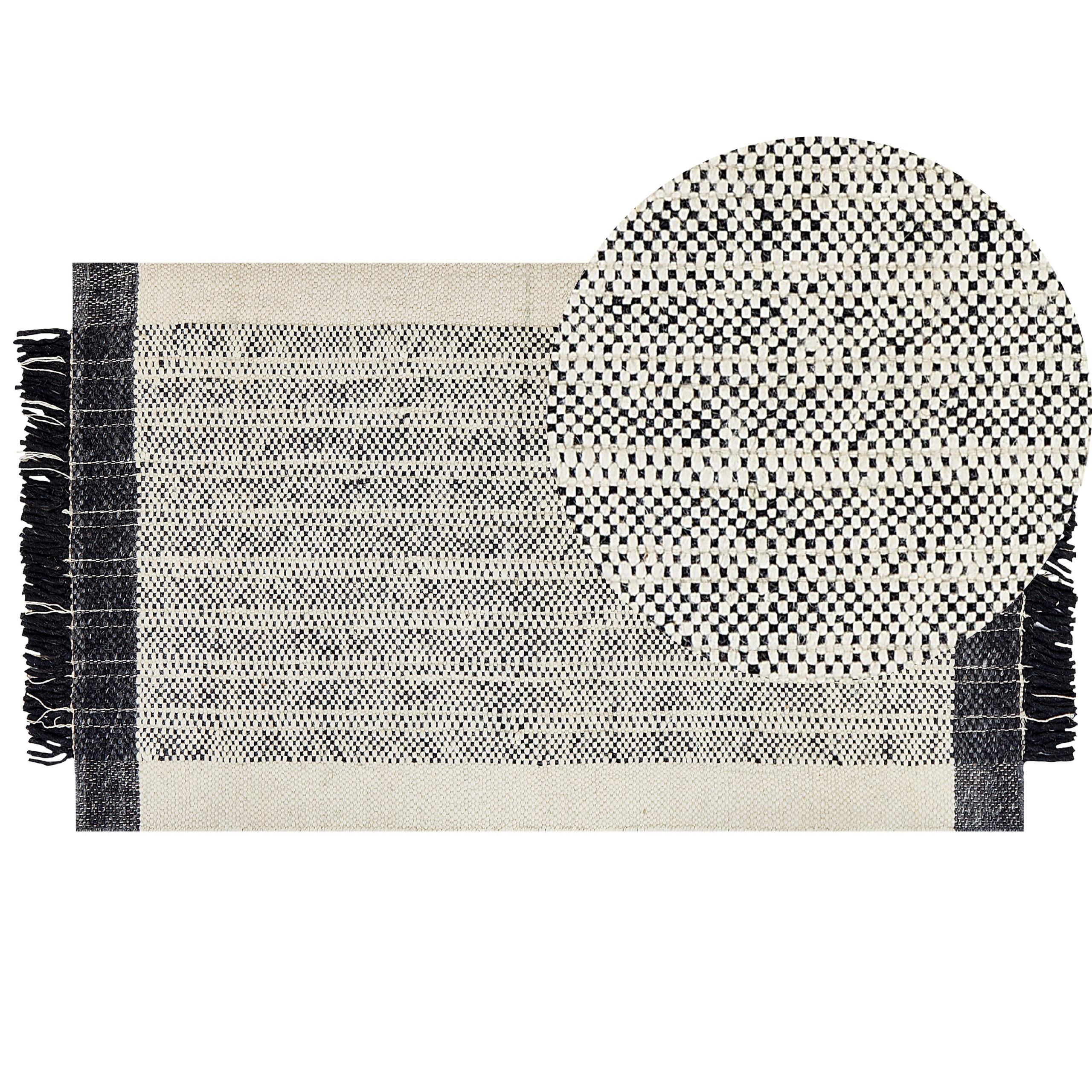 TEPPICH geflochten Ketenli 150/80 cm - Weiß, Textil (80/150cm) - Beliani