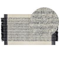 TEPPICH geflochten Ketenli 150/80 cm - Weiß, Textil (80/150cm) - Beliani