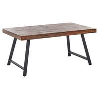 ESSTISCH 160/90 cm Dunkler Holzfarbton/Schwarz Warton - Dunkelbraun/Schwarz, Holz (160/90/74cm) - Beliani