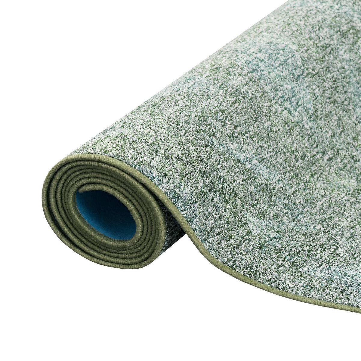 SCHLINGENTEPPICH MEMORY MELIERT LÄUFER - Grün, Textil (80/400cm) - Snapstyle