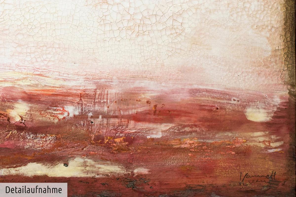 ACRYLBILD HANDGEMALT 150/50 cm - Rot, Holz/Textil (150/50cm) - KUNSTLOFT