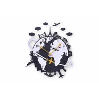 WANDUHR Design Schwarz 41/45 cm - Schwarz, Holzwerkstoff (0.68/45/1cm) - ONZENO