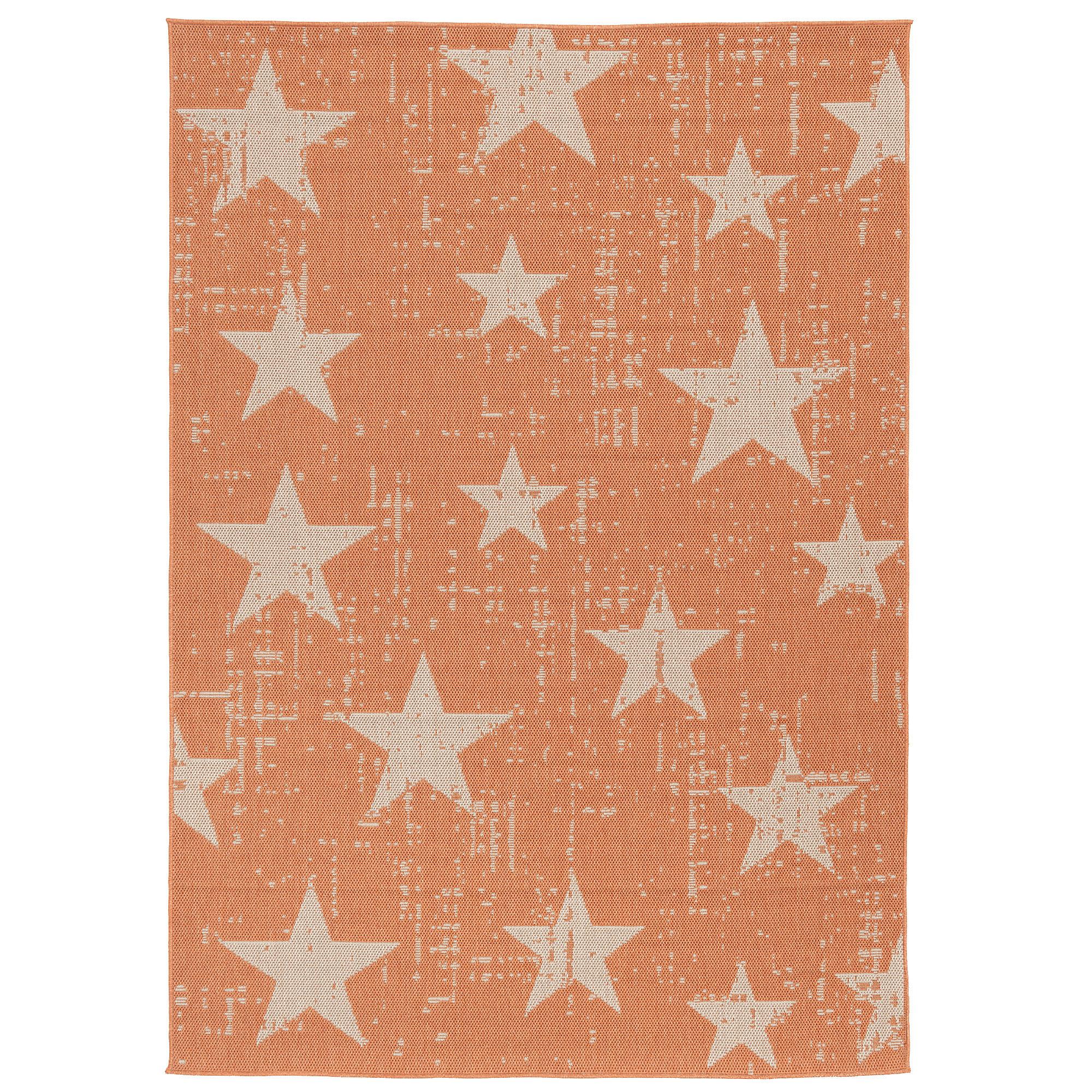 IN & OUTDOOR TEPPICH FLACHGEWEBE MARBELLA STERNE - Orange, Textil (120/170cm) - Pergamon