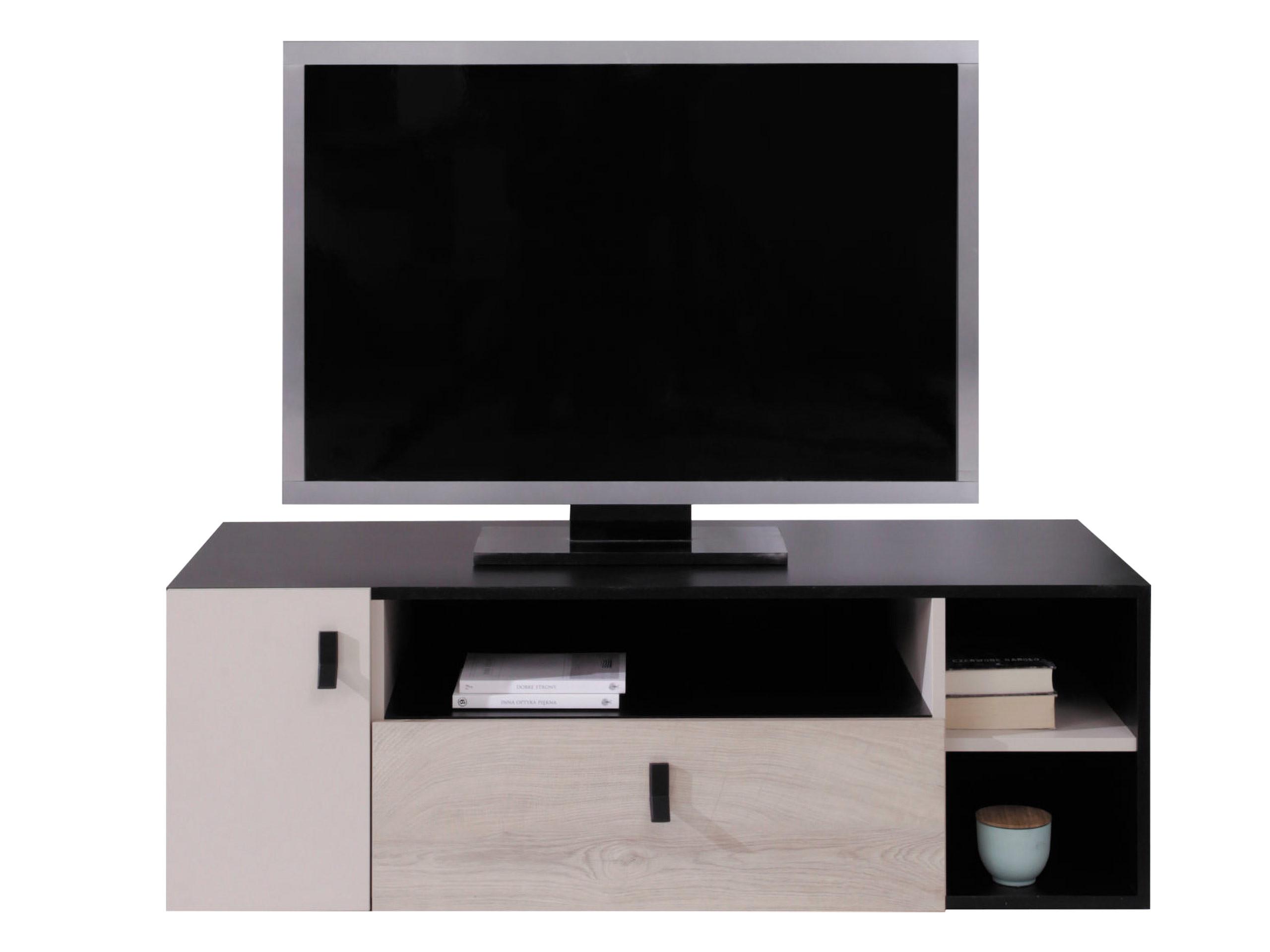 TV-LOWBAORD Planet 10 - Eichefarben/Schwarz, Holzwerkstoff (120/40/50cm) - MIRJAN24