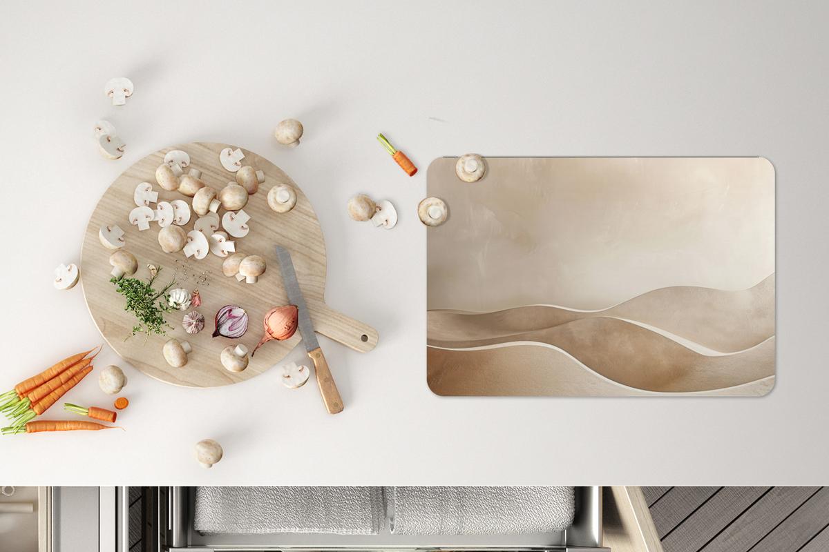PLATZSETS 6er-Set Beige - Natur - Abstrakt - Modern Tischunterlage 45x30 cm - Champagner, Kunststoff (0.3/45/30cm) - MuchoWow