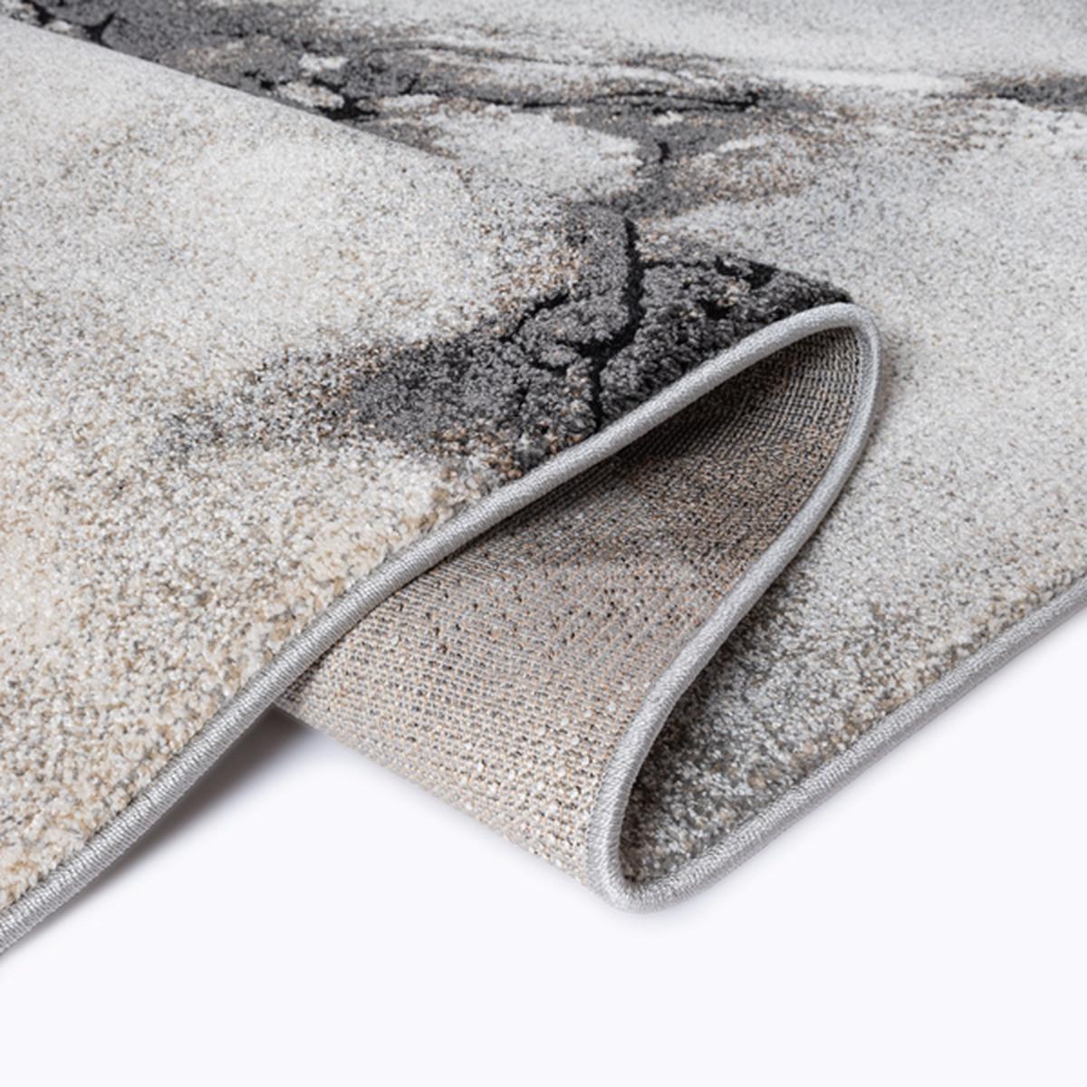 KURZFLORTEPPICH Abstrakt OGLIO Polypropylen Grau 120 x 170 cm - Grau, Textil (120/170cm) - KADIMA DESIGN