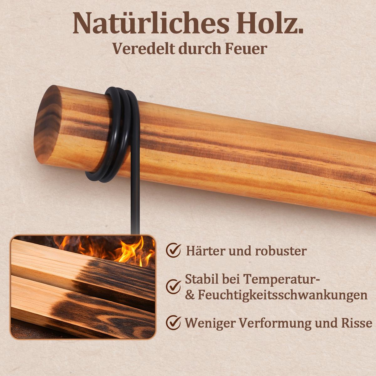 DECKENLEUCHTE Alaric 38/13/48 cm - Schwarz, Holz/Metall (38/13/48cm) - ZMH