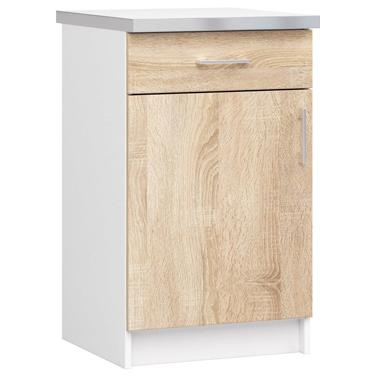 UNTERSCHRANK Weiß, Eiche Sonoma 82/50/44,5 - Weiß, Holzwerkstoff (50/82/44.5cm) - RAUMHIRSCH FURNITURE