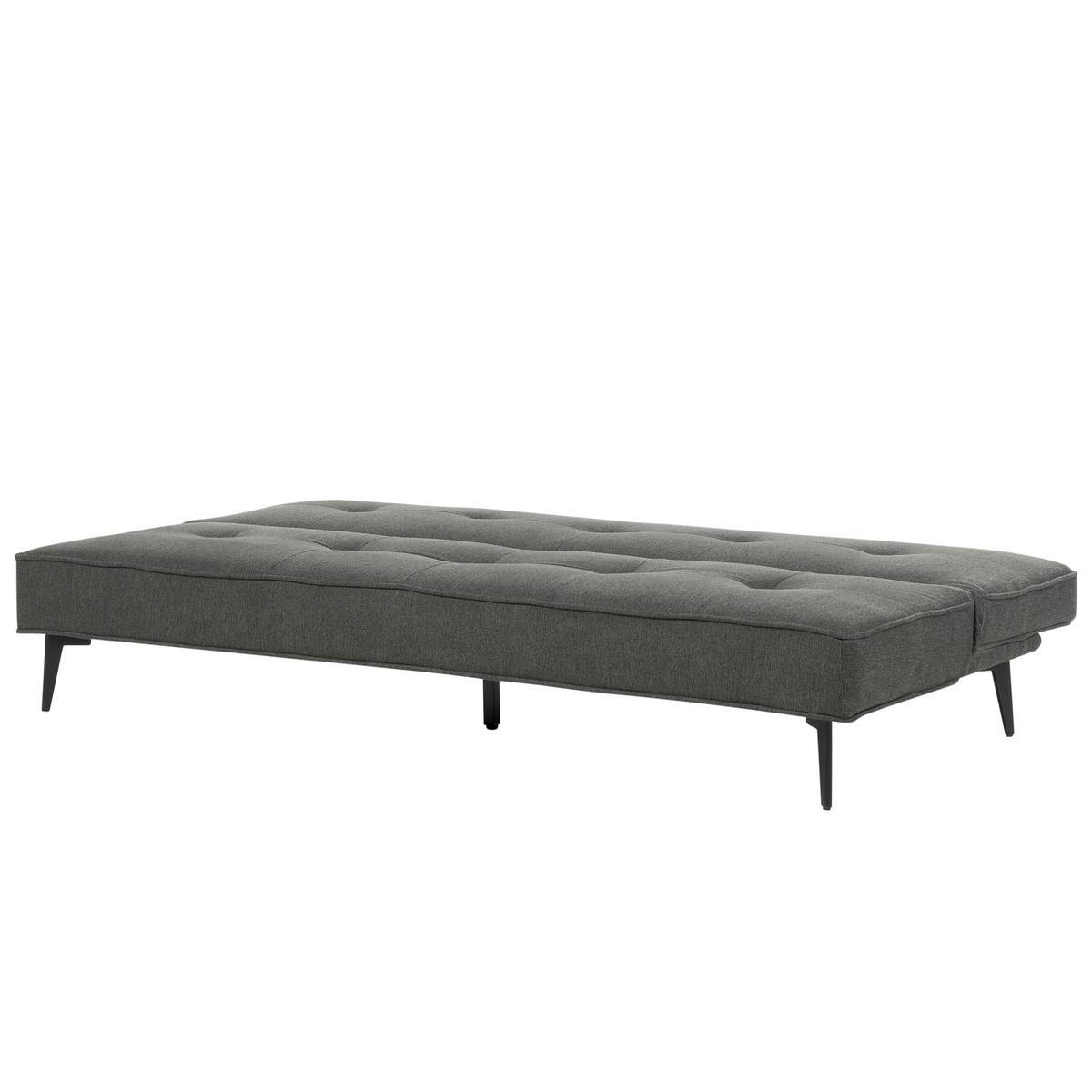 3-SITZER-SCHLAFSOFA dunkelgrau/schwarz Essvik - Schwarz/Grau, Textil (191/83/90cm) - Beliani