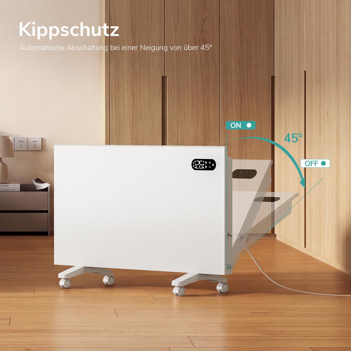 KONVEKTOR-HEIZKÖRPER mobil 2000W - Weiß, Kunststoff (83.5/45/8.5cm) - EMKE