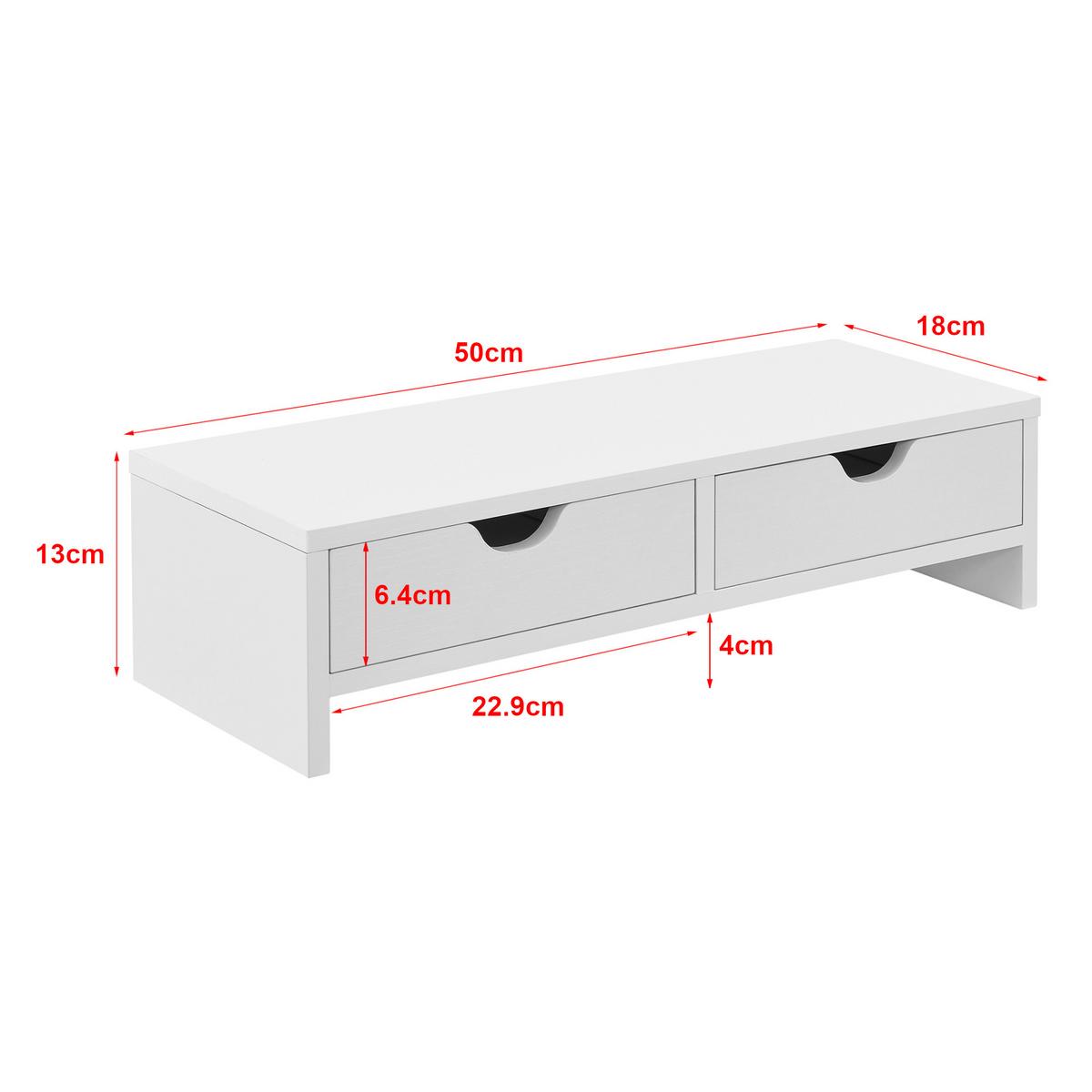 MONITORSTÄNDER Mänttä - Weiß, Holzwerkstoff (18/50/13cm) - [en.casa]