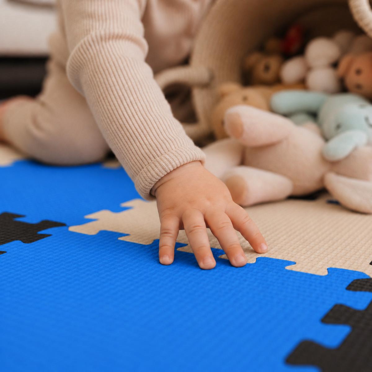 SPIELMATTE ab Null - 270/90 cm Puzzlematte Schwarz - Multicolor, Kunststoff (30/30cm) - Littletom
