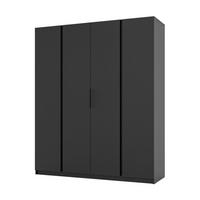 DREHTÜRENSCHRANK CAGLIARI 200/239/61,9cm 4-türig Schwarz - Schwarz, Holzwerkstoff (200/239/61.9cm) - MASSENO