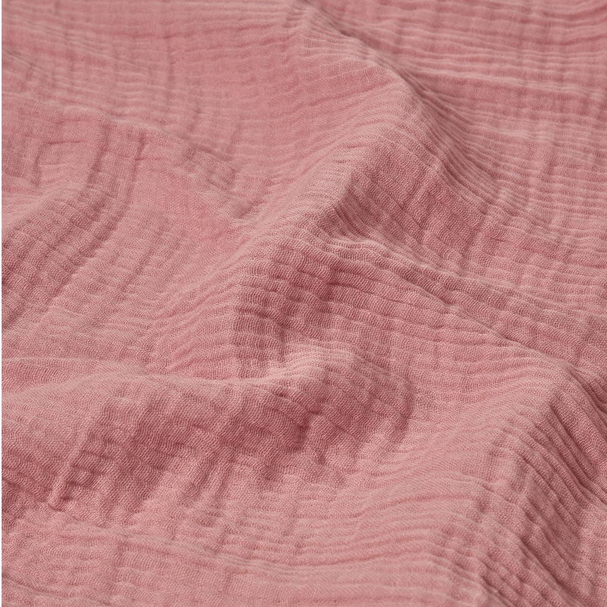 WOHNDECKE Musselin rosa mit Quasten - Rosa, Textil (127/180cm) - Homescapes