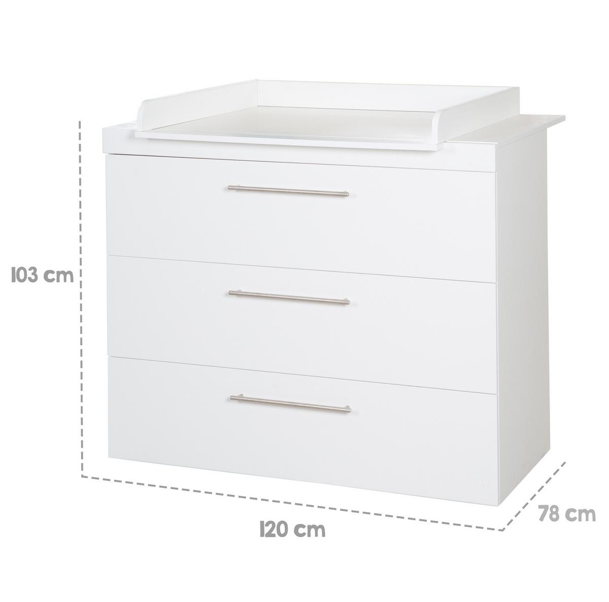BABYZIMMER-SET Kimi 3-teilig - Silberfarben/Weiß, Holzwerkstoff/Metall (138/195/52.5cm) - Roba