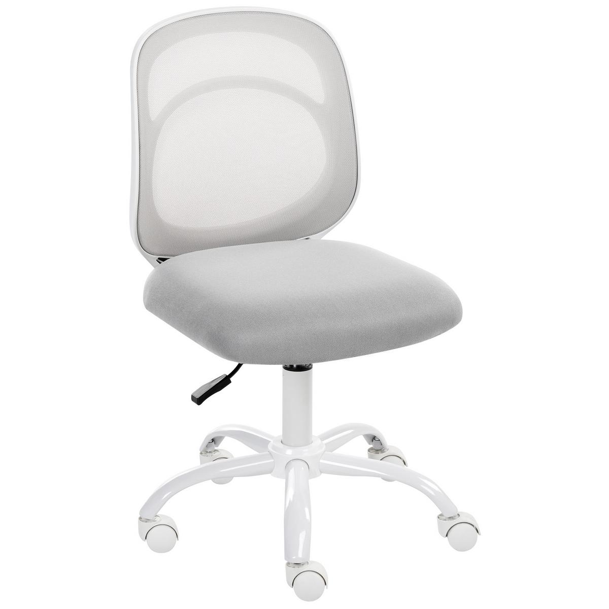 SCHREIBTISCHSTUHL Stoff Hellgrau Blissful - Hellgrau, Textil (52/84/52cm) - Beliani