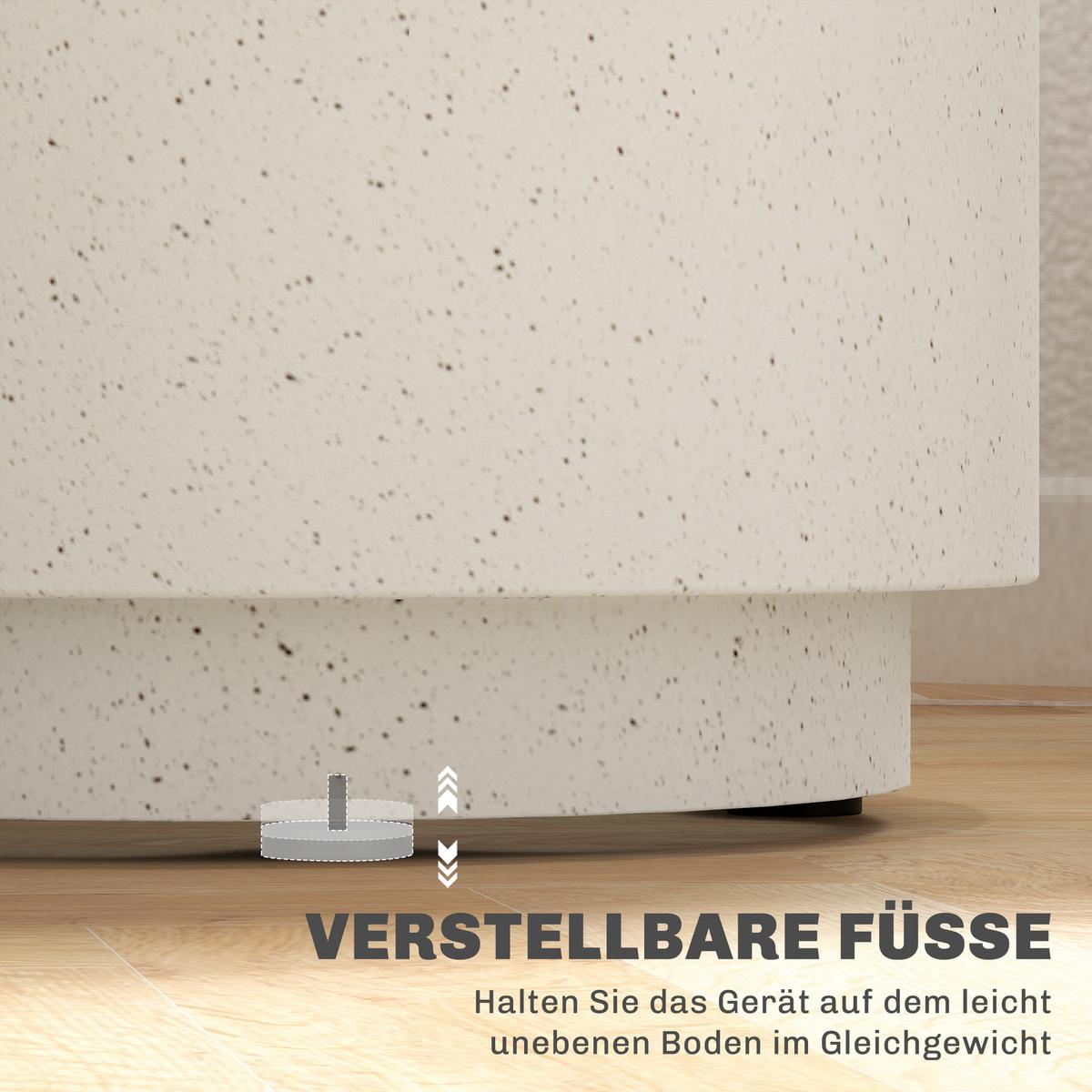 BEISTELLTISCH Anorganisches Erzpulver Cremeweiß - Creme, Naturmaterialien (37/37/43cm) - HOMCOM