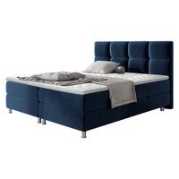 BOXBETT Dave - H3 - Chromfarben/Dunkelblau, Holz/Textil (160/200cm) - MIRJAN24