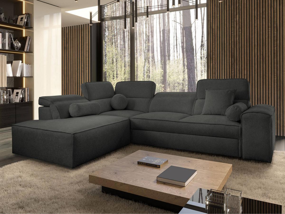 ECKSCHLAFSOFA Vito VII, Seite: Links - Anthrazit, Holz/Textil (276/214cm) - MIRJAN24