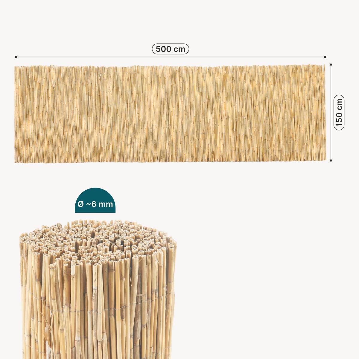 SCHILFZAUN Abbateggio - Naturfarben, Naturmaterialien (150/0.6cm) - casa.pro