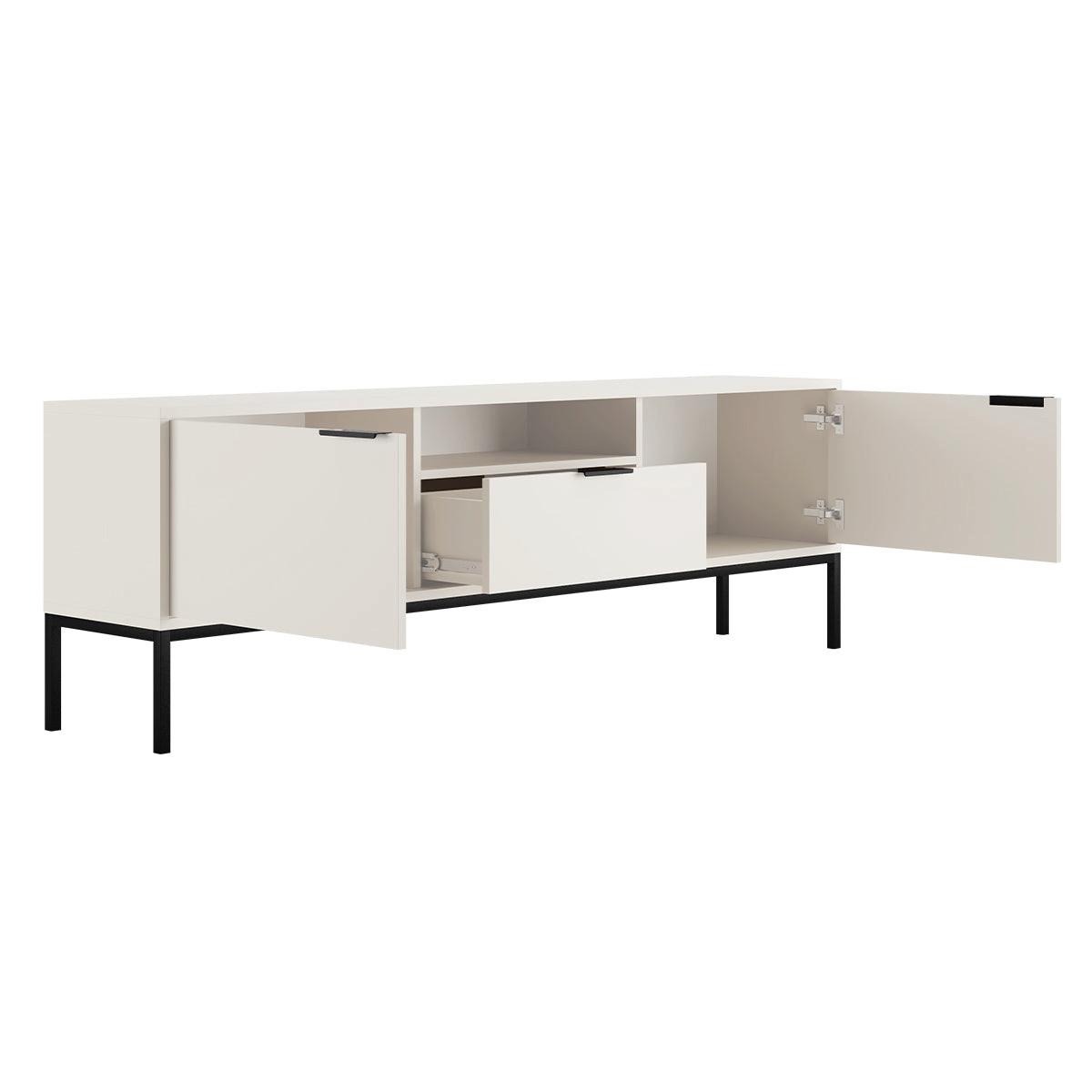 TV-MÖBEL Seattle Weiß und Schwarz - Schwarz/Weiß, Holzwerkstoff (175/56.4/33cm) - Petits-meubles