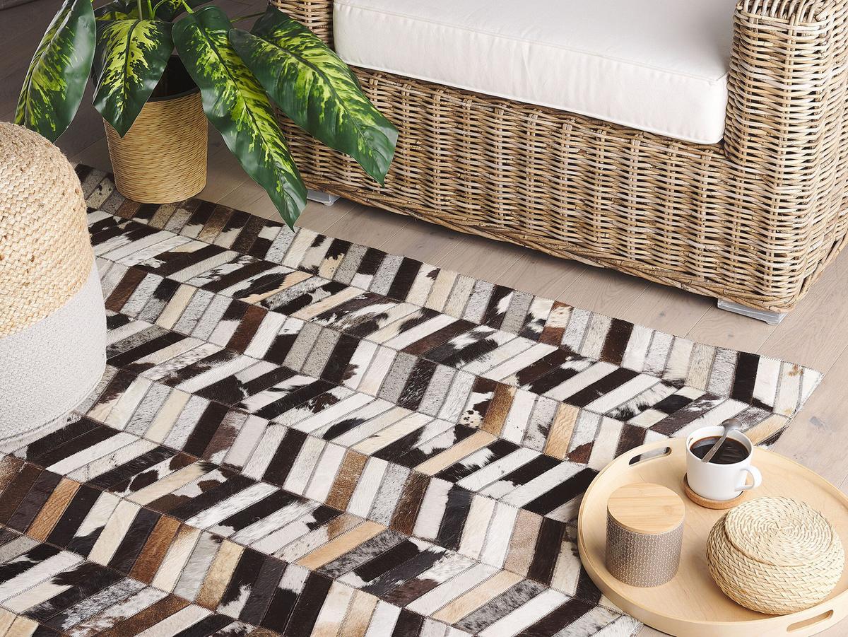 PATCHWORK-TEPPICH Akyele 230/160 cm - Multicolor, Fell (160/230cm) - Beliani