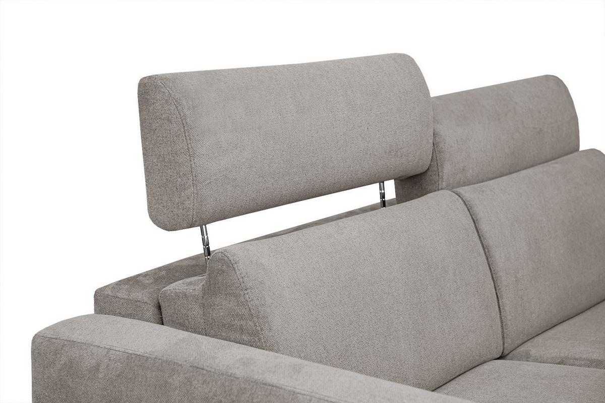 SOFA MEZO 3-Sitzer mit Schlaffunktion, taupe - Taupe/Schwarz, Holz/Textil (232/90/107cm) - Wozimo