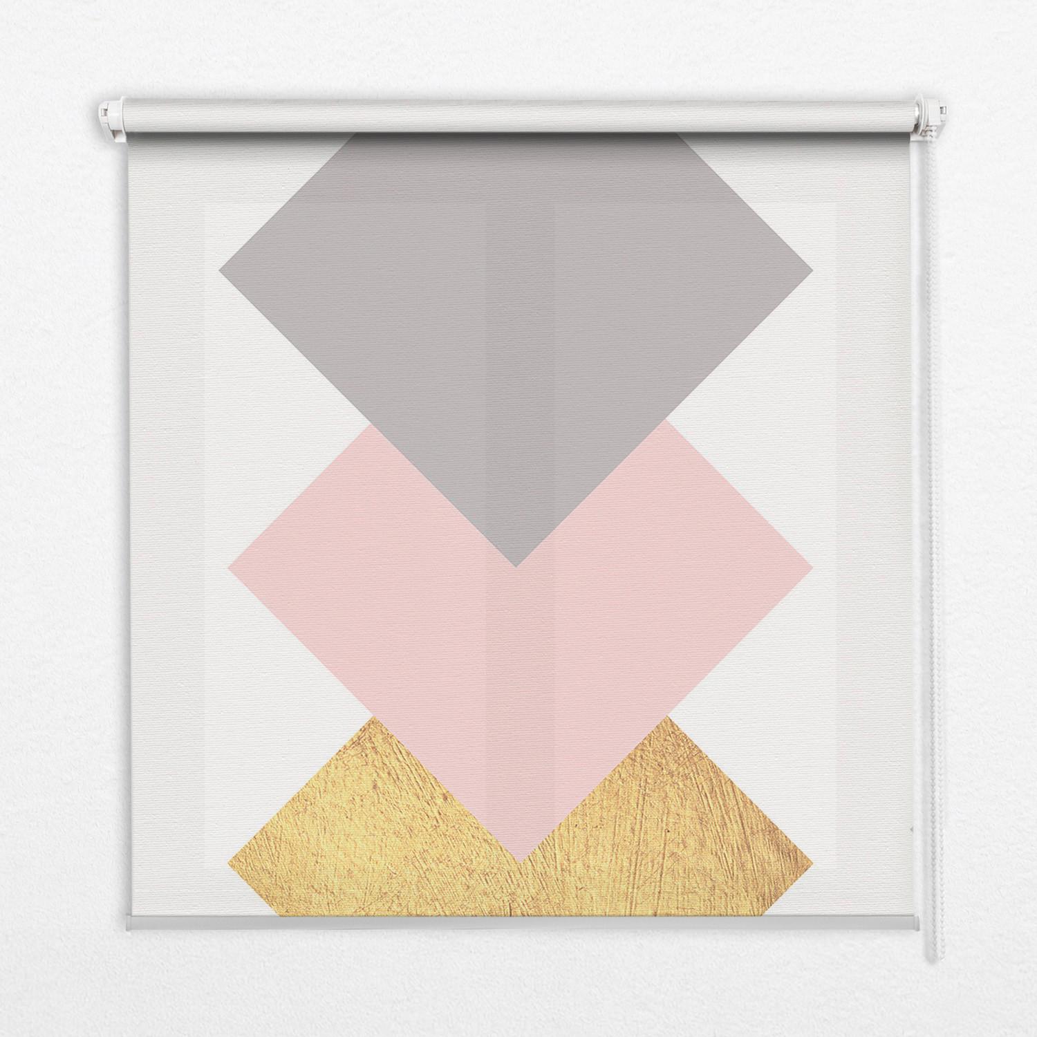 INNENROLLO - Fensterrollo - Rollo - 150x180 cm - Überlappende Quadrate - Gelb, Kunststoff (150/180/0.5cm) - TULUP