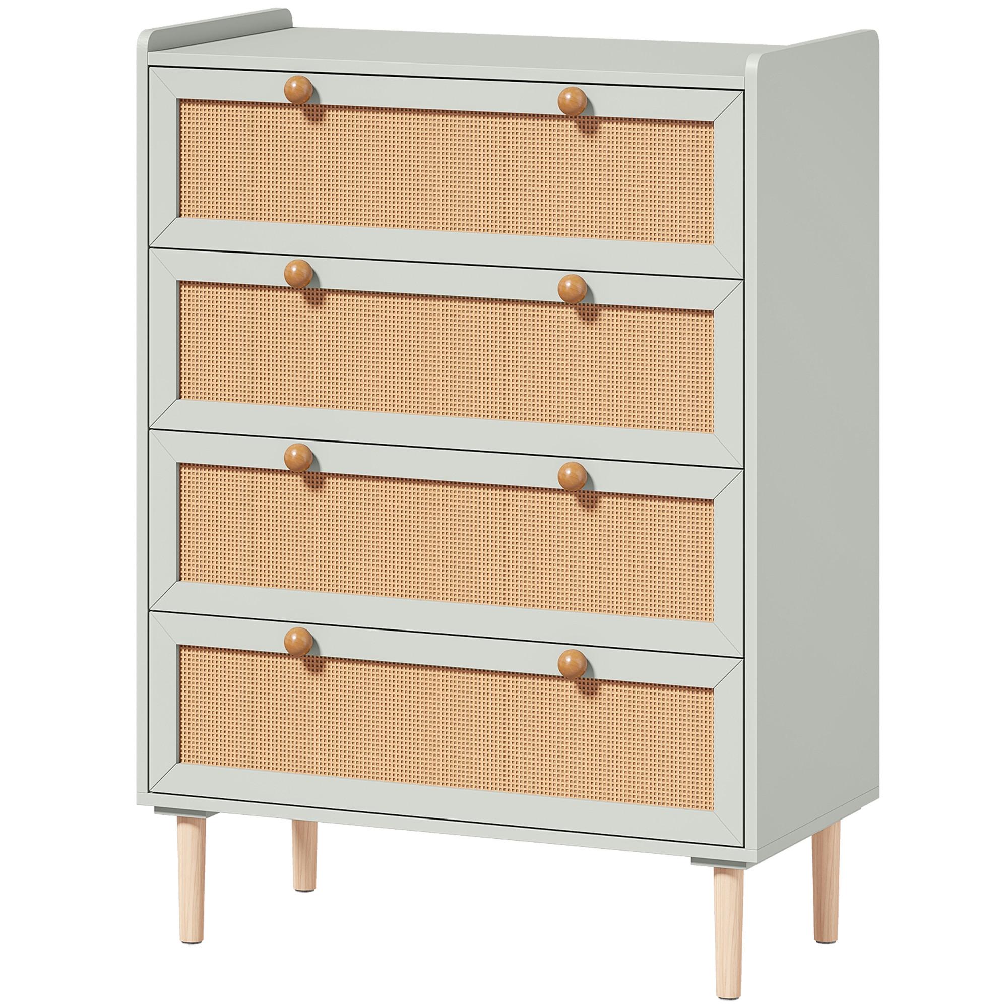 KOMMODE MDF Kiefernholz Salbeigrün - Salbeigrün/Naturfarben, Holz/Holzwerkstoff (40/109.2/80cm) - HOMCOM