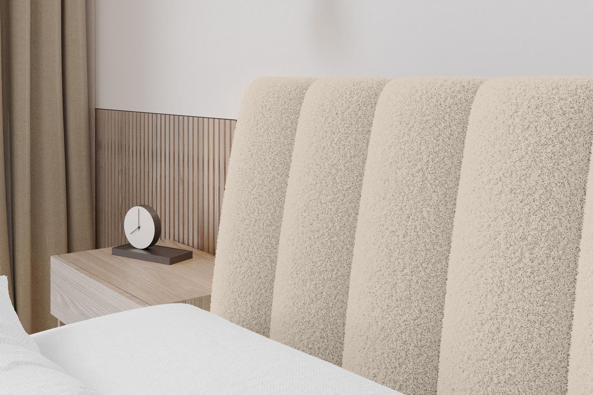 POLSTERBETT mit Bettkasten und Lattenrost, Boxbett ohne Matratze - ILAN 180x200 Dunkelbeige - Cappuccino, Holzwerkstoff/Textil (180/200cm) - ALTDECOR