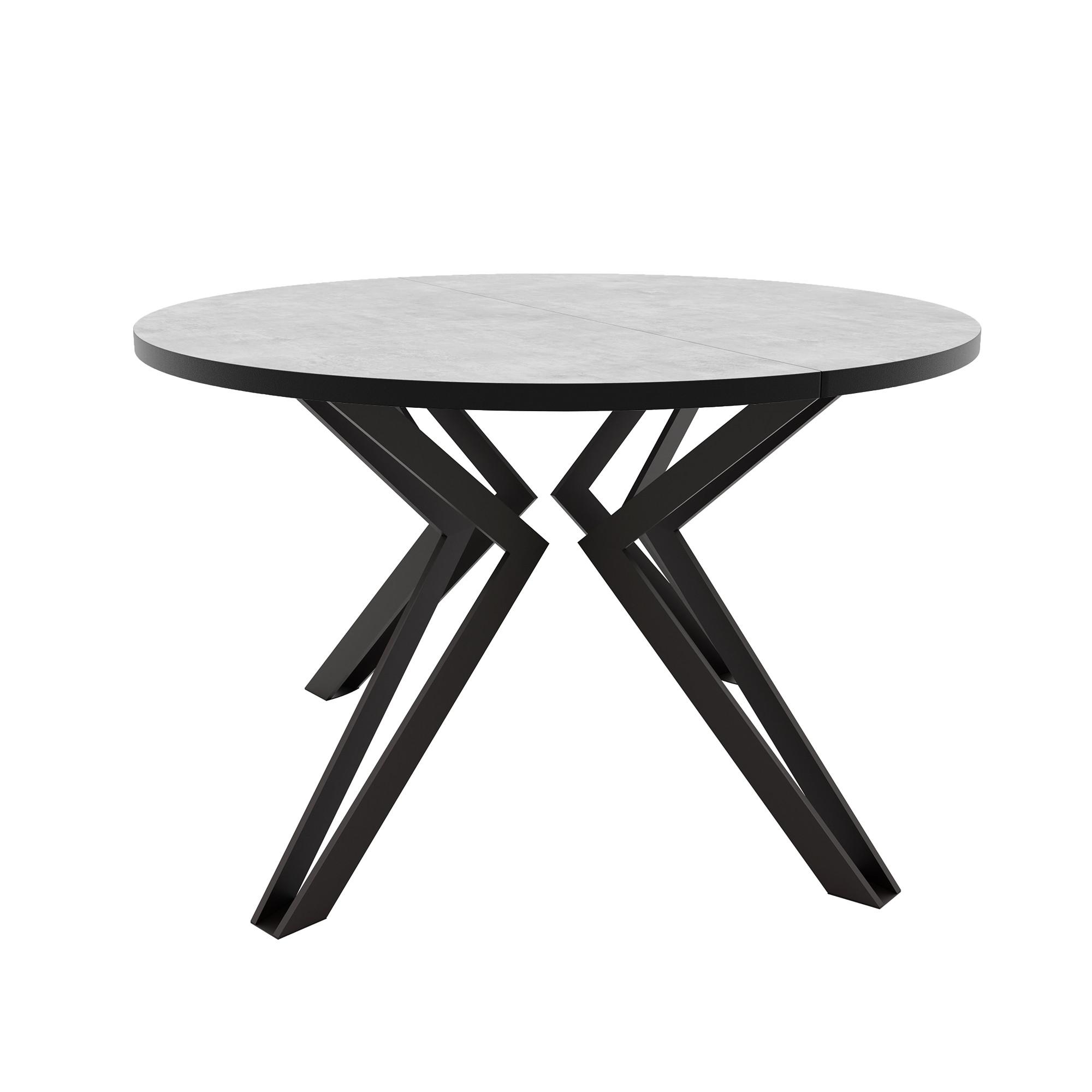 ESSTISCH ausziehbar aus MDF, Grau - Schwarz/Grau, Holzwerkstoff (120/120/76cm) - Idohome