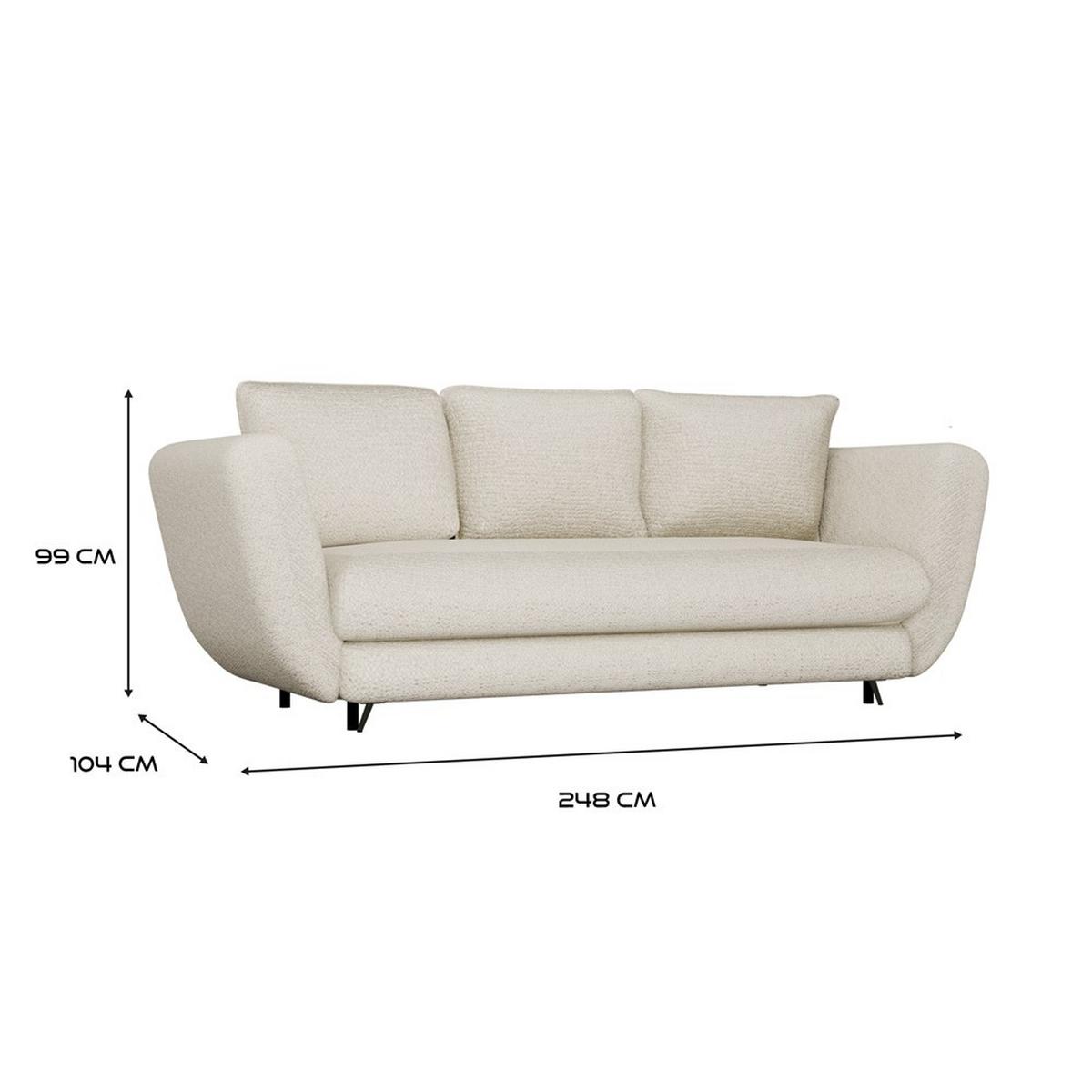 SOFA Beige, Schwarz 248/99/104 - Beige/Schwarz, Holzwerkstoff (248/99/104cm) - RAUMHIRSCH FURNITURE