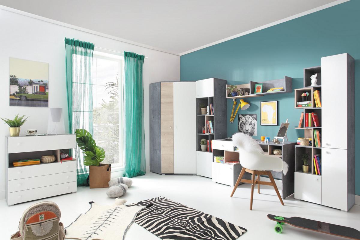 BÜCHERREGAL GALIA 45x40x190 cm, Regal Taupe - Weiß, Holzwerkstoff (45/190/40cm) - MASSENO