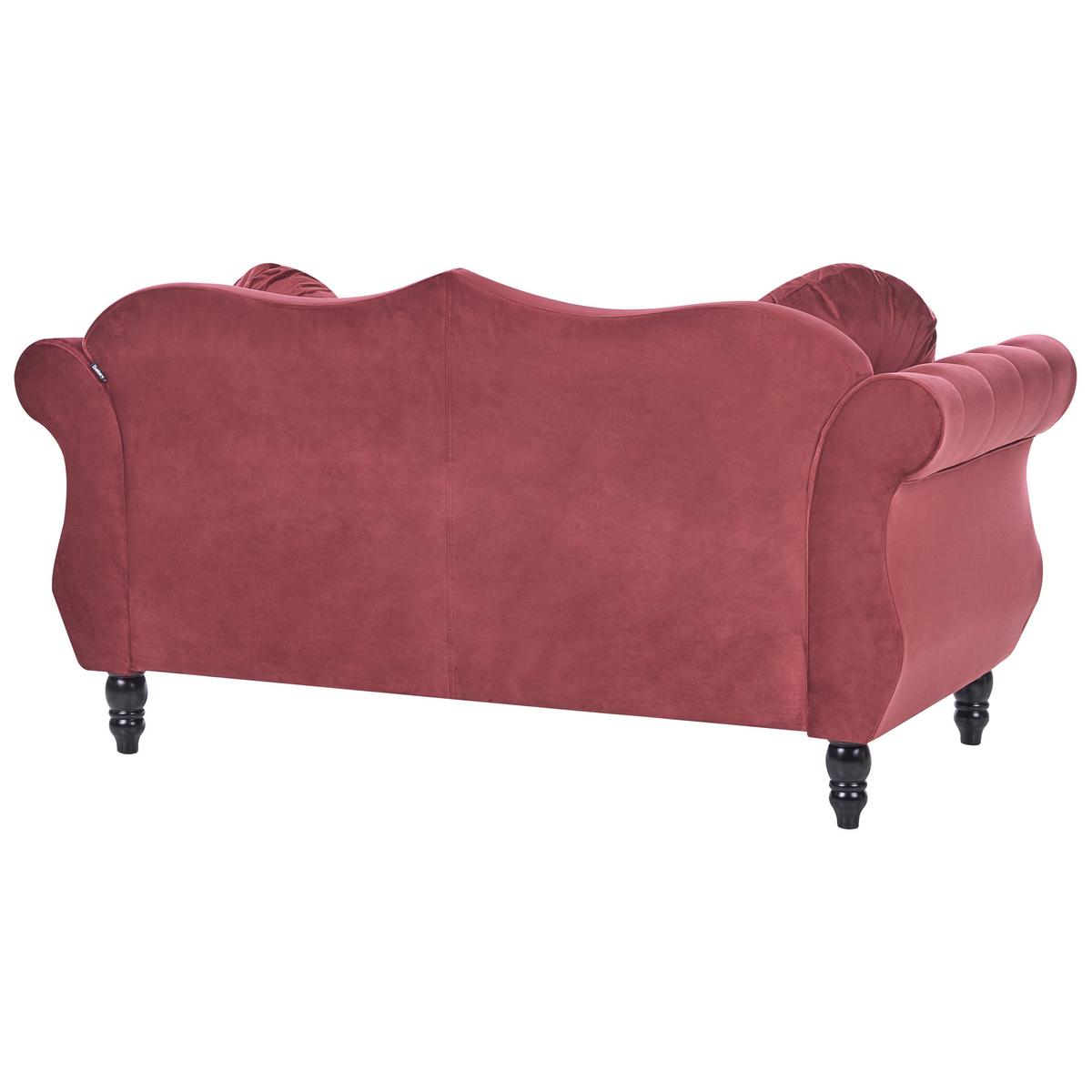 2-SITZER-SOFA Samtstoff Dunkelrot Skien II - Dunkelrot, Textil (166/86/83cm) - Beliani
