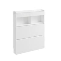 SCHUHSCHRANK mit Aufbewahrungsfächern FSR224-E-W - Ahornfarben, Holzwerkstoff/Fell (98/120/19cm) - SoBuy