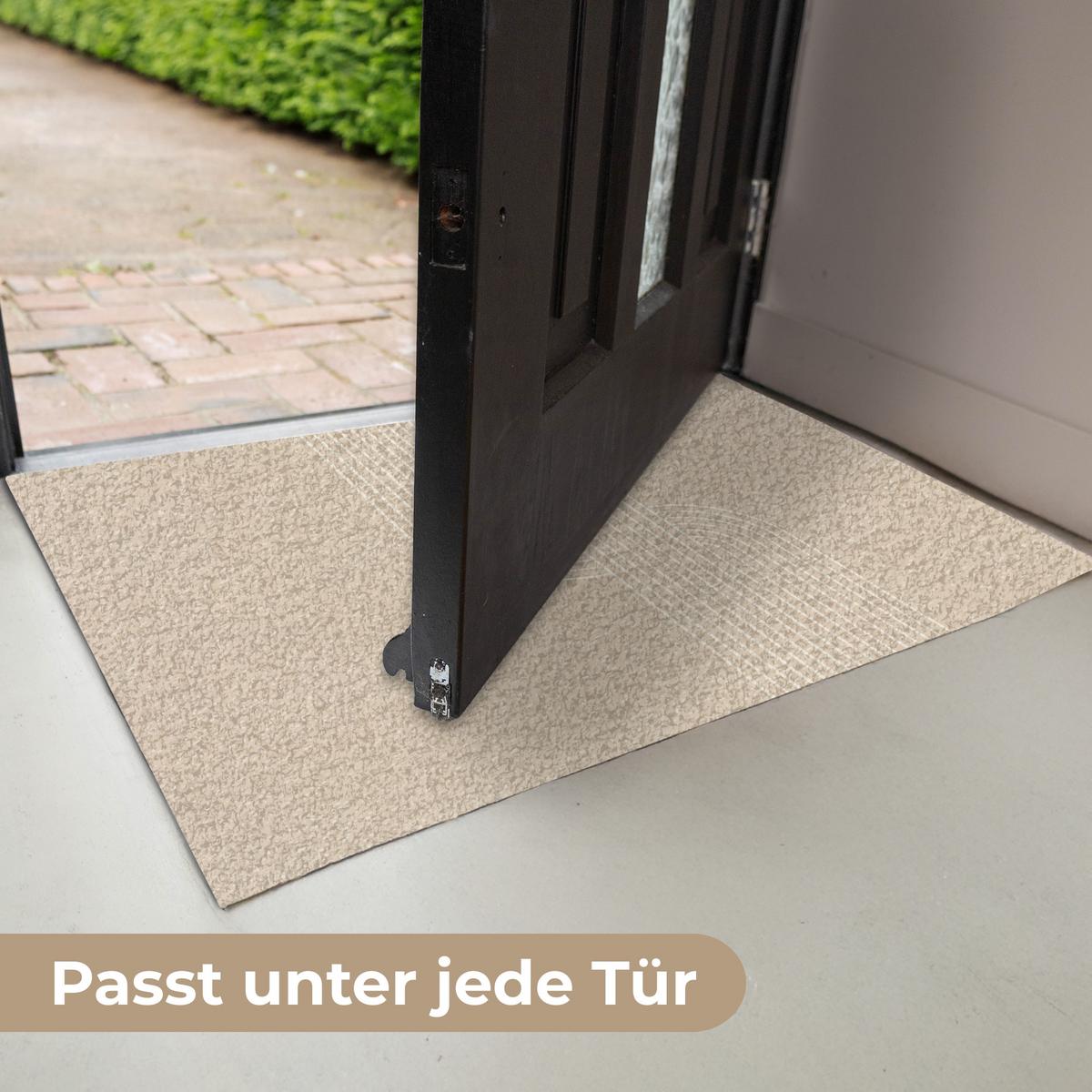 FUSSMATTE Parallele Linien - Leichte Textur - Beige Türmatte 90x60 cm - Beige, Kunststoff (90/0.4cm) - MuchoWow