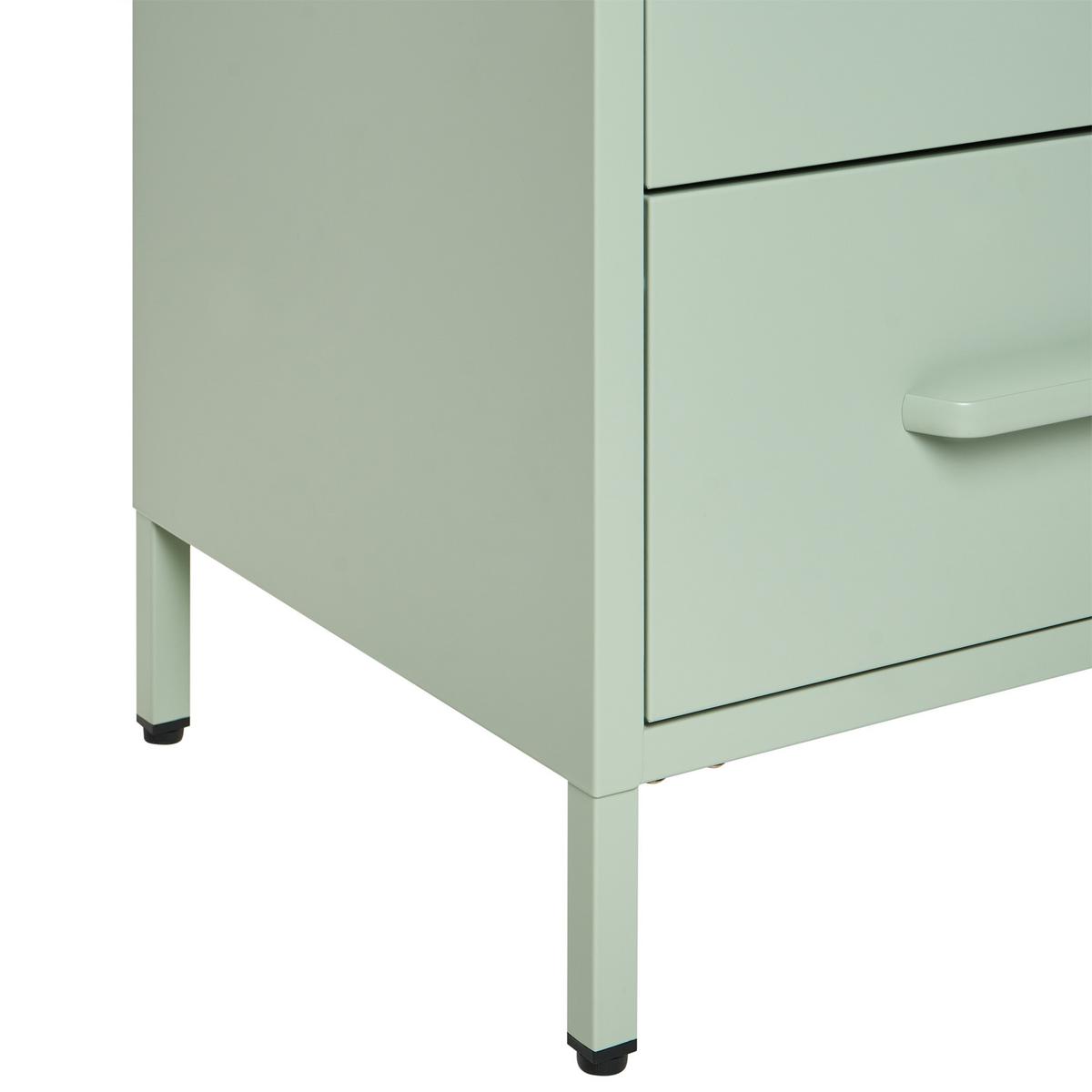 NACHTTISCH Mintgrün 2 Schubladen Malavi - Mintgrün, Metall (40/43/55cm) - Beliani