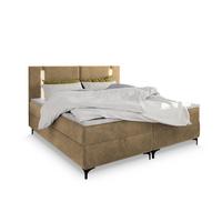 BOXBETT ALBA 140x200 cm mit Matratze und Topper - Beige - Beige, Holz (140/200cm) - MASSENO