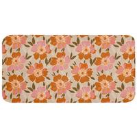 BADEMATTE Blumen - Motiv - Retro 120x60 cm - Multicolor, Textil (120/60cm) - OnlyWow