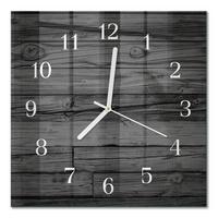 WANDUHR aus Glas 30x30 cm - Holz - Schwarz, Glas (30/30/0.4cm) - TULUP