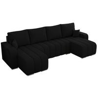 WOHNLANDSCHAFT KIRASSO U Schwarz Boucle - Schwarz/Grau, Textil/Metall (320/86/147cm) - MKS