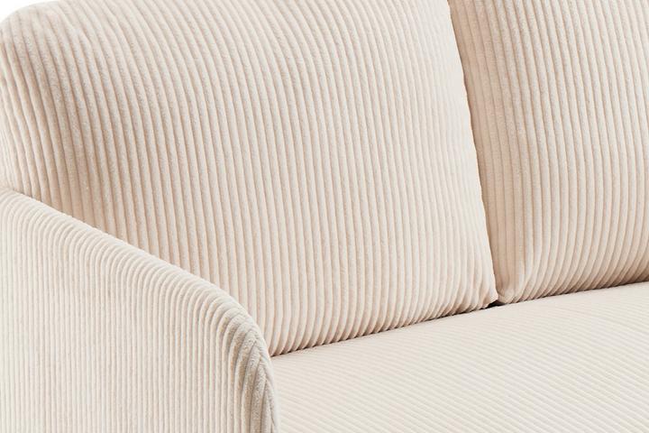 2 Sitzer Sofa beige Innenleben Polyester Armlehnen