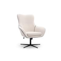 SESSEL SOGNO, Modern Polstersessel Loungesessel, Bucle-Stoff Weiß - Weiß, Holz/Metall (88/110/106cm) - MASSENO
