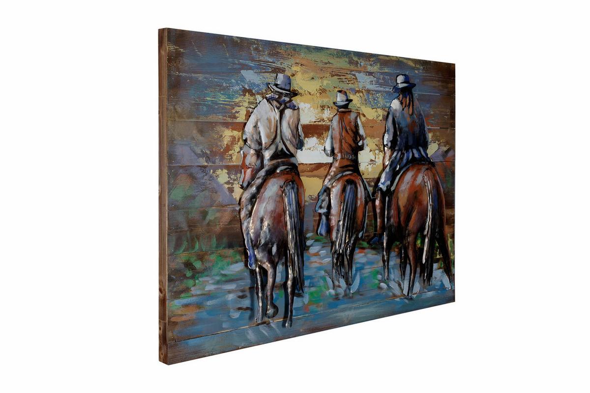 HOLZBILD Braun 100/75 cm - Braun, Holz/Metall (4.6/75cm) - KUNSTLOFT