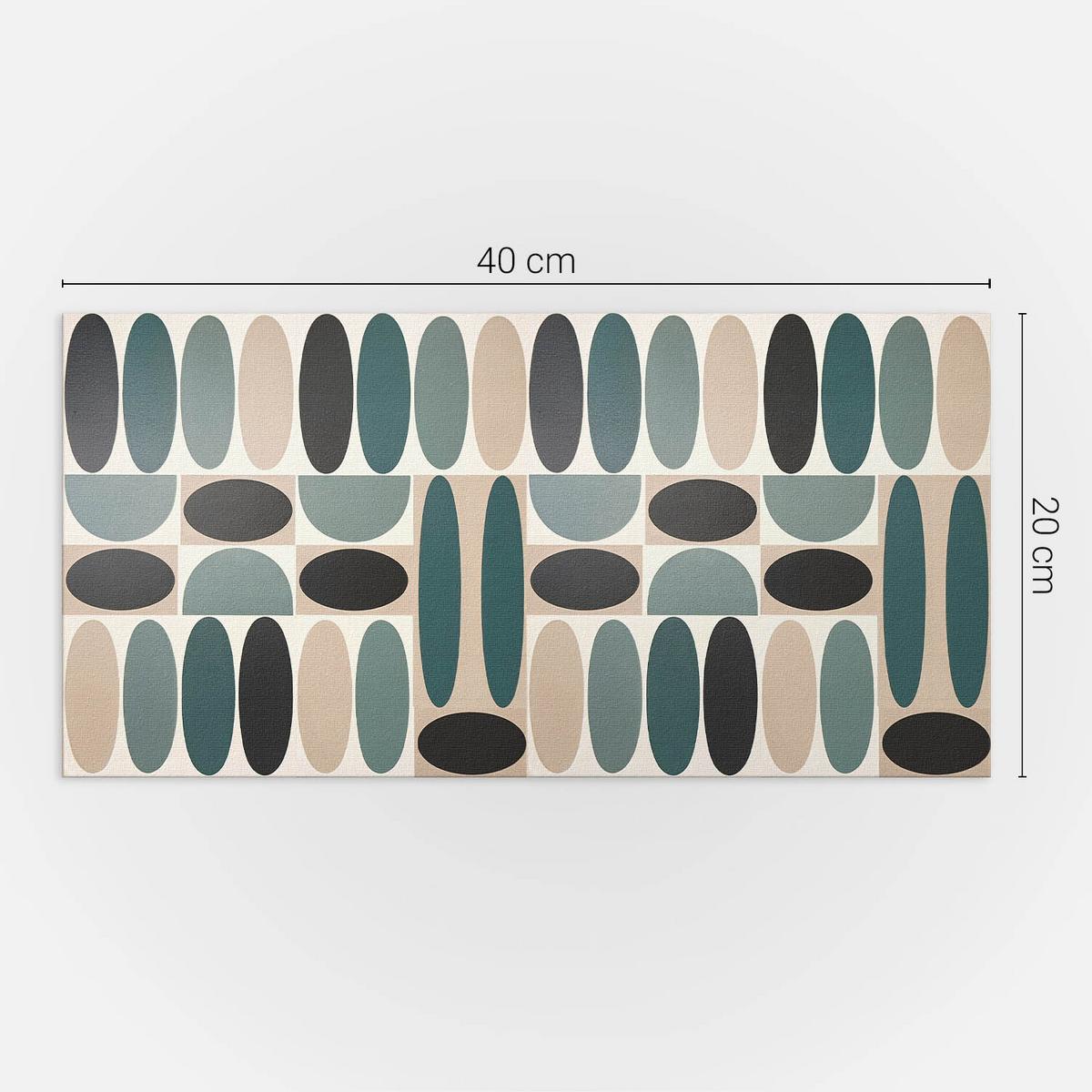 WANDPANEEL 10x 40x20 cm selbstklebend Ovalis - Smaragdgrün, Kunststoff (20/1.6/40cm) - Wallfluent